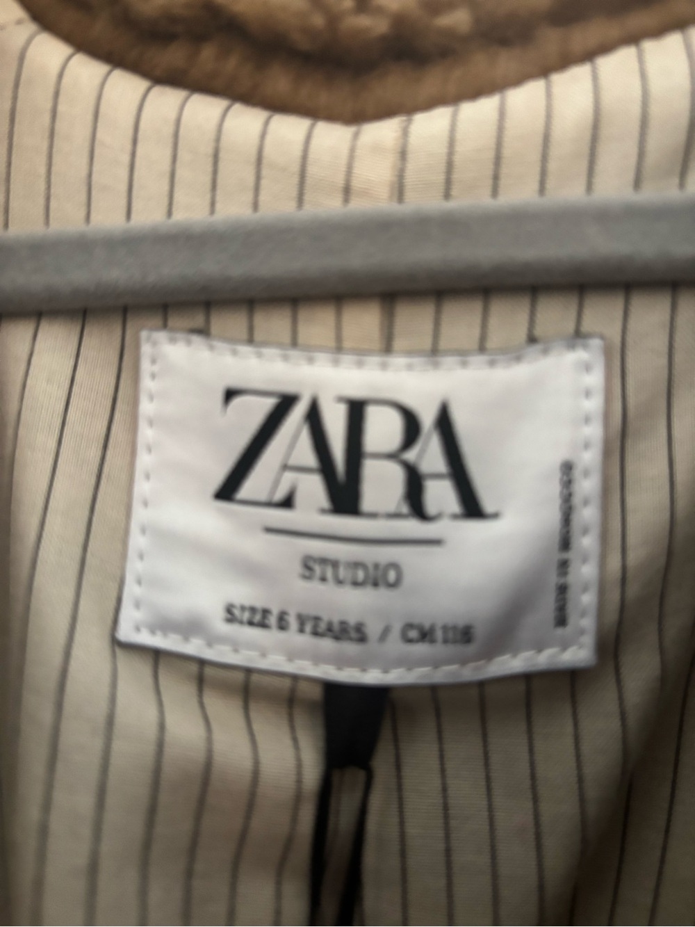 Zara Girls Brown Teddy Coat - Zara Kids Plush Button Jacket - Picture 4 of 5